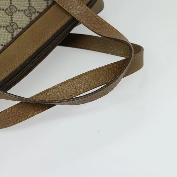 GUCCI GG Supreme Web Sherry Line Bag PVC 2way Beige Gold 40 02 015 Auth yk18574 - Picture 8 of 14